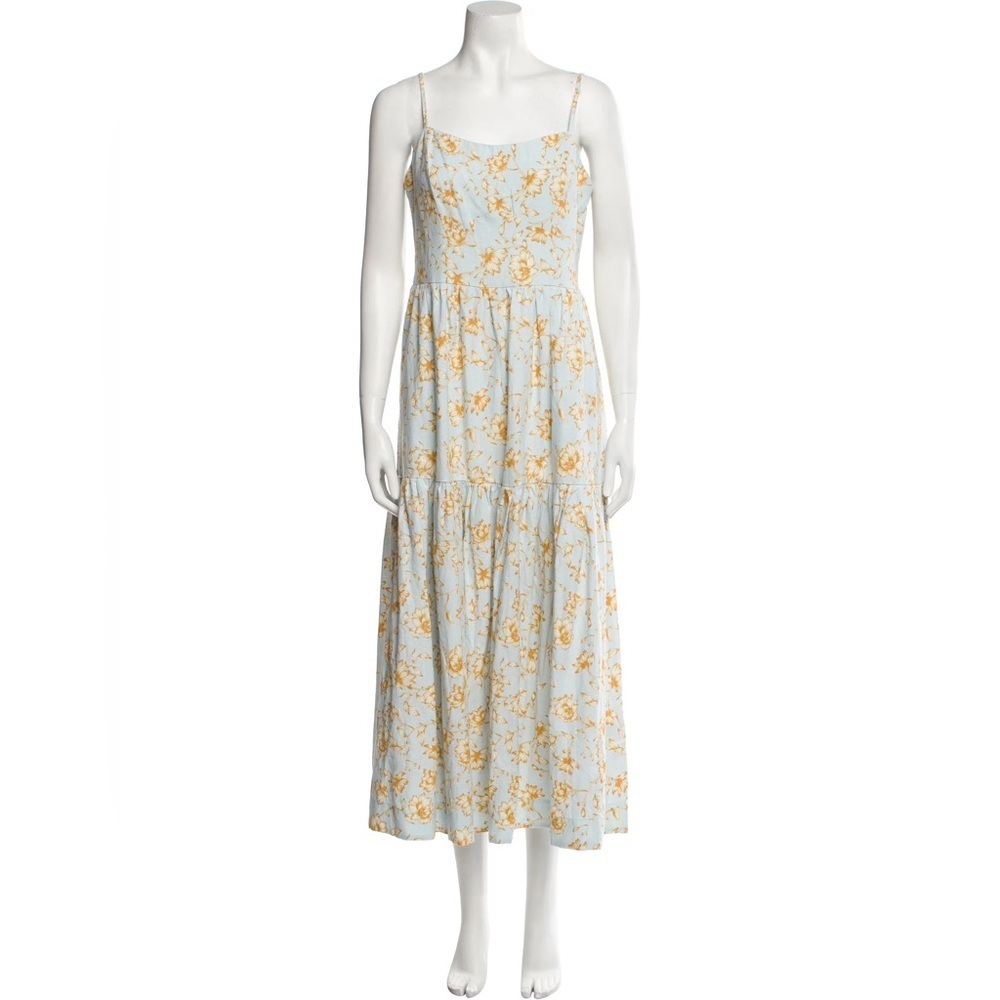 Christian Lacroix Maxi Dress Linen Blend Cottagecore Floral Size XS
